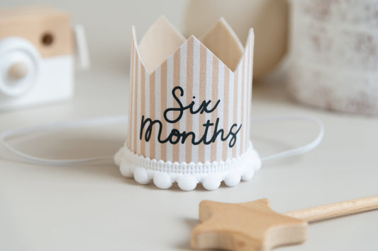 Striped Milstone crown - Birthday crown - Cake smash prop