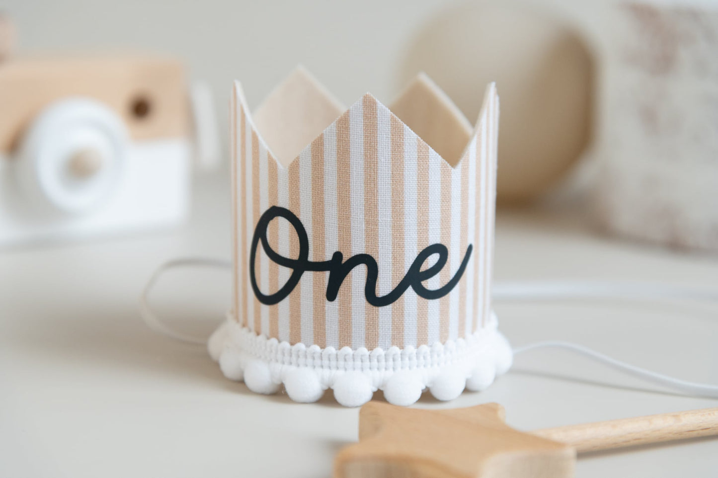 Striped Milstone crown - Birthday crown - Cake smash prop