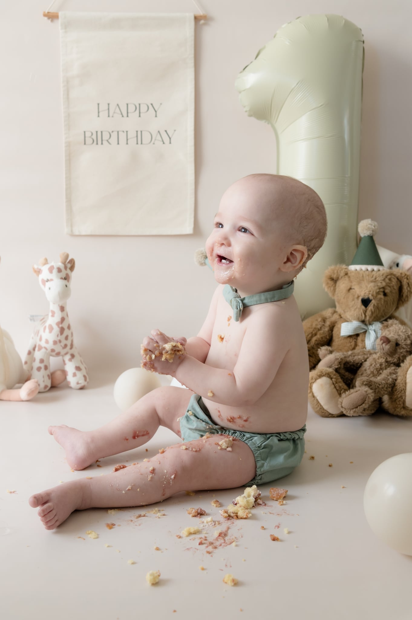 Sage green cake smash outfit - Mr ONE DERFUL