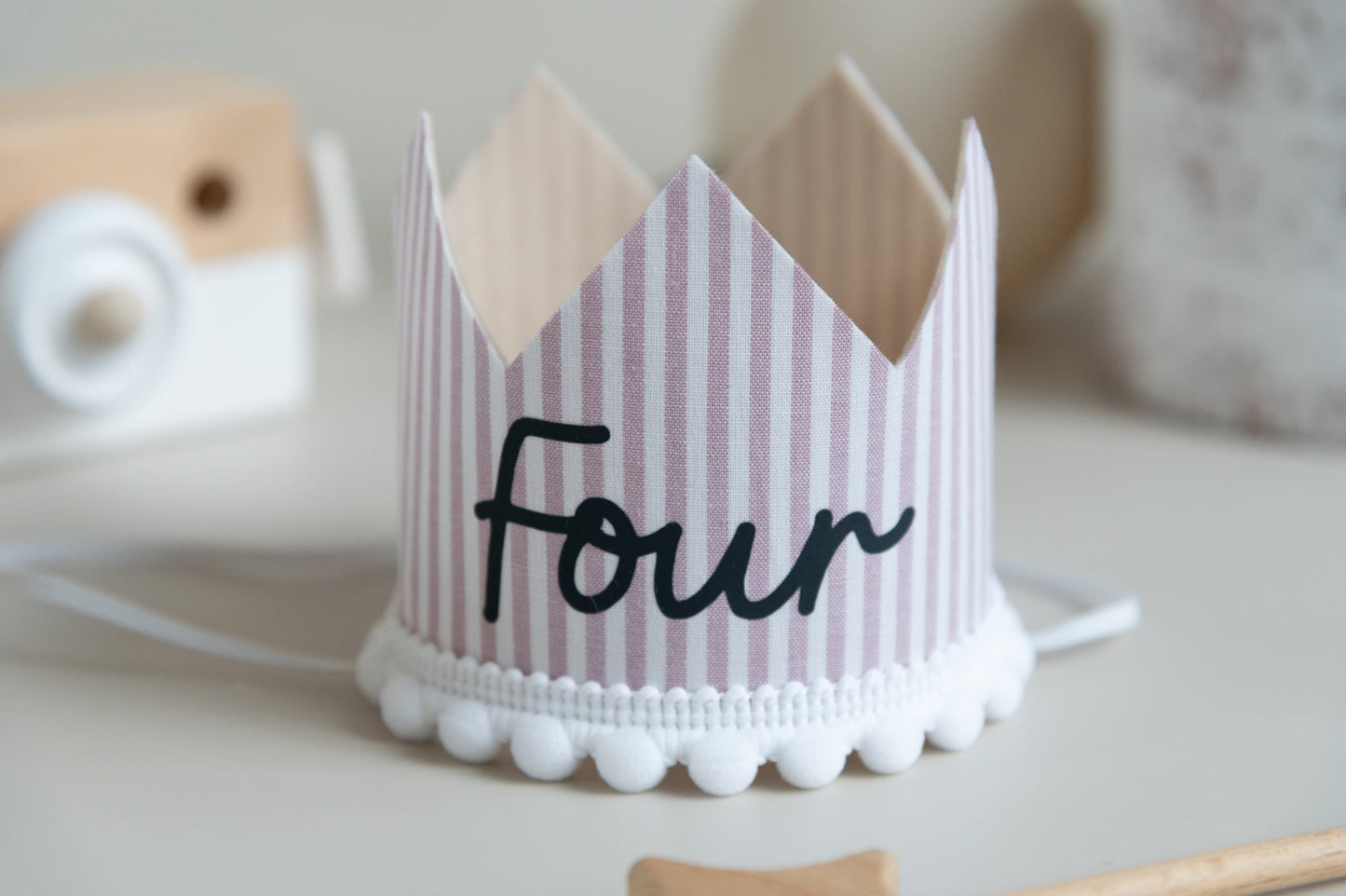 Striped Milstone crown - Birthday crown - Cake smash prop