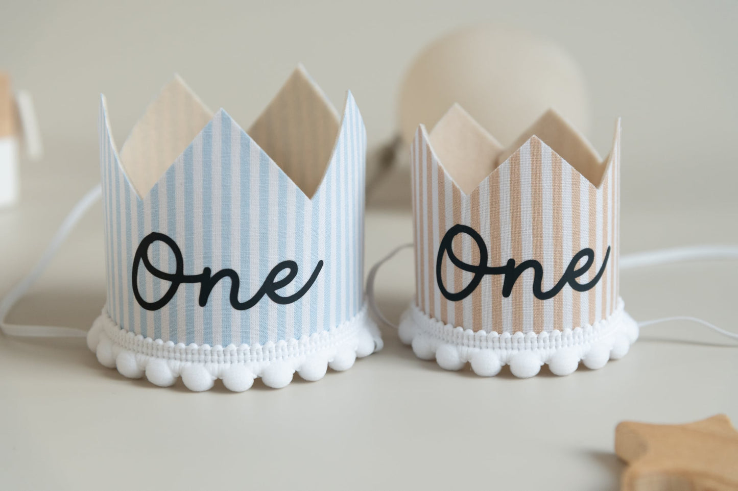 Striped Milstone crown - Birthday crown - Cake smash prop