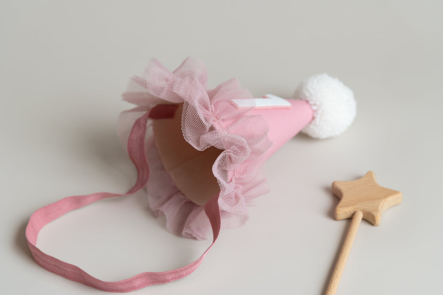 Dusky rose first birthday hat