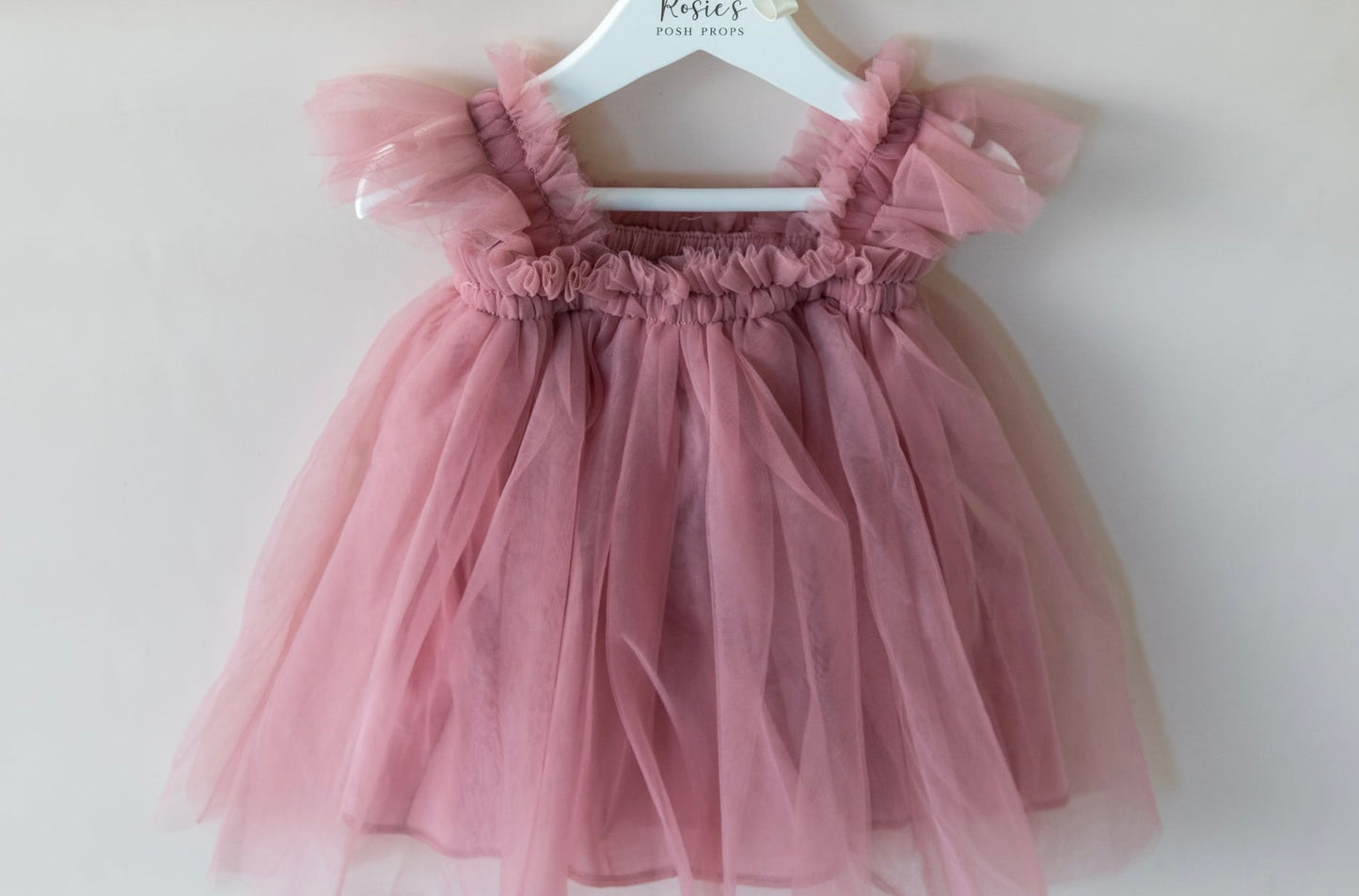 First birthday outfit - Dusky rose dress and hat set