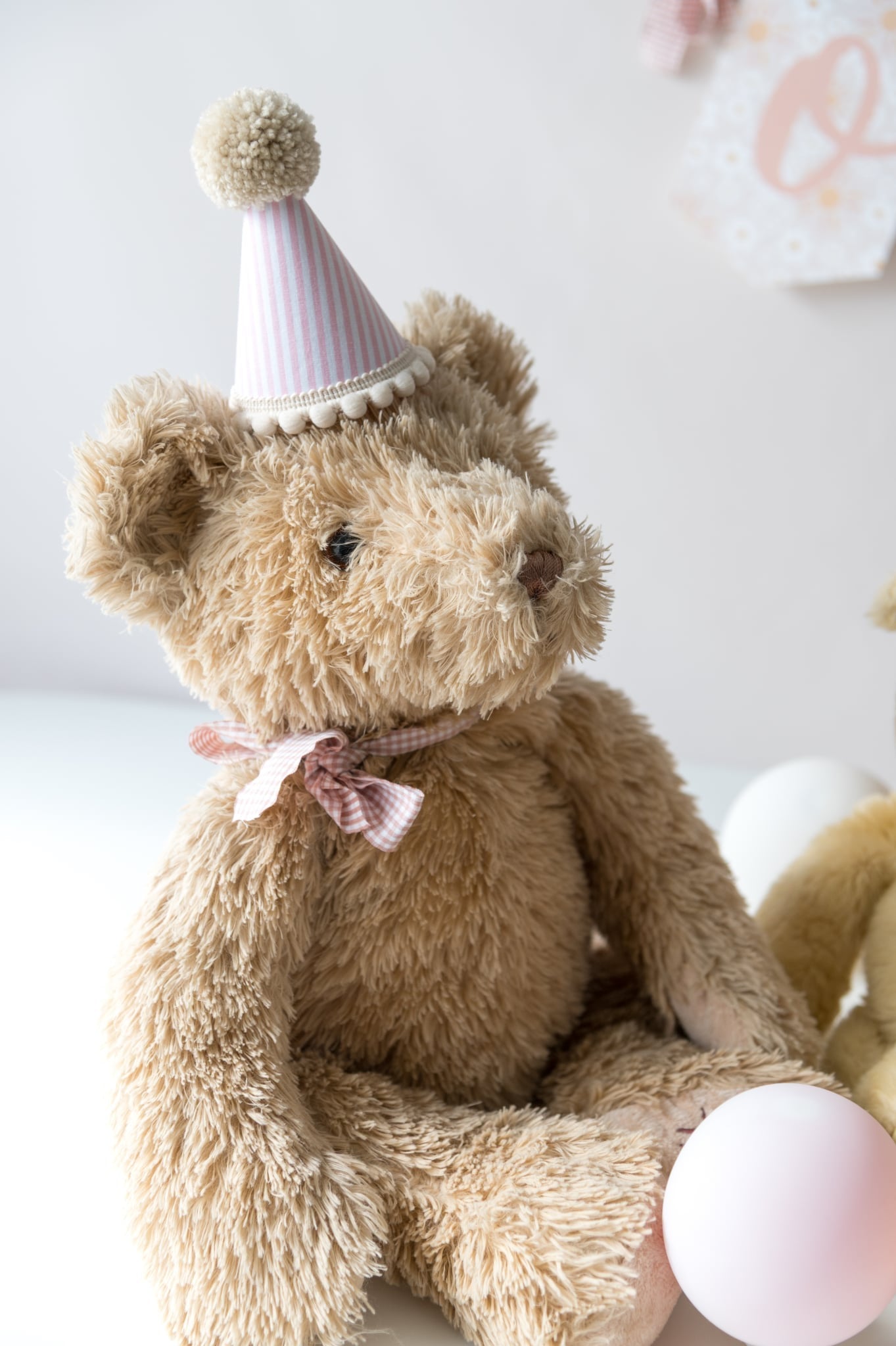 Set of 3 Teddy bear party hats, birthday party props, teddy bear birthday, fabric hat, Soft Toy Birthday Accessory
