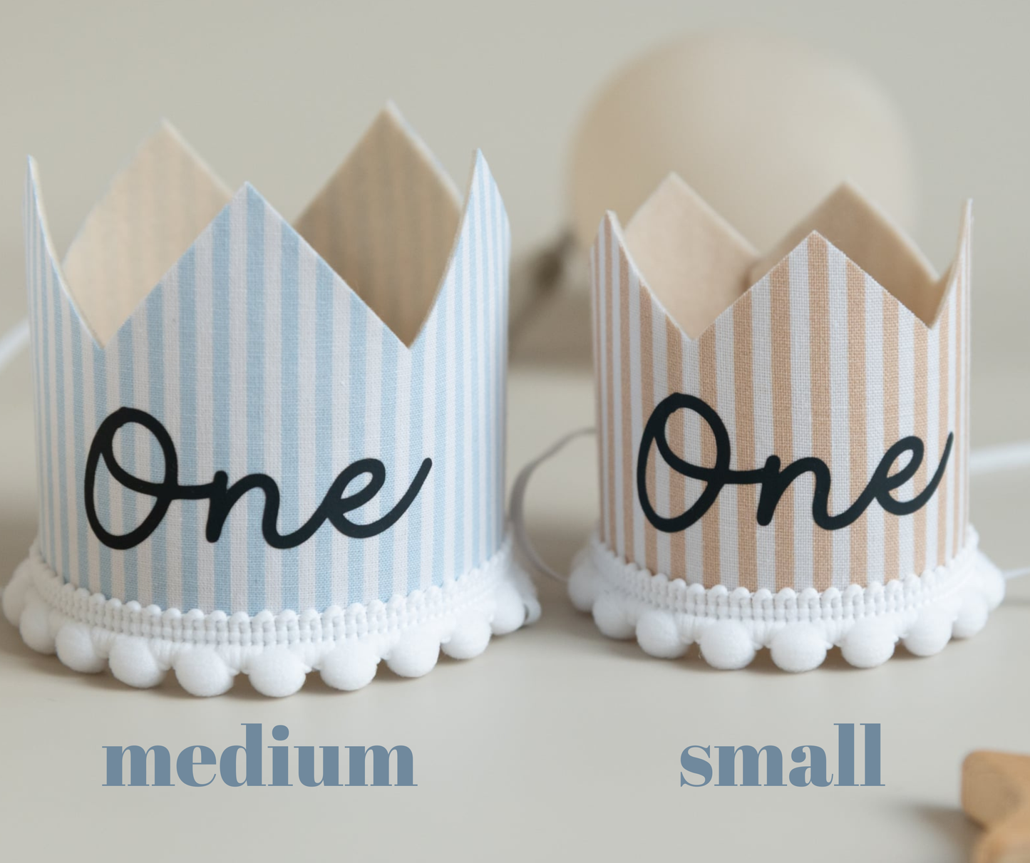 Striped Milstone crown - Birthday crown - Cake smash prop