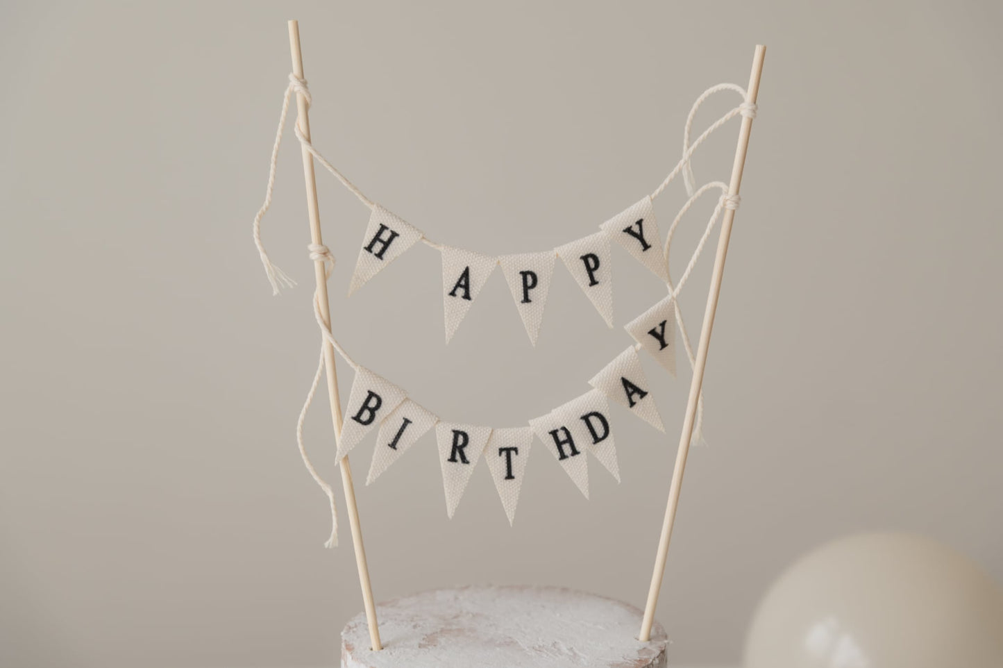 Cake topper - Happy birthday flags
