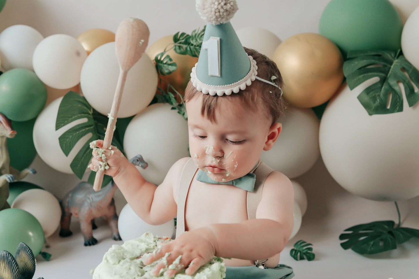 Sage first birthday hat