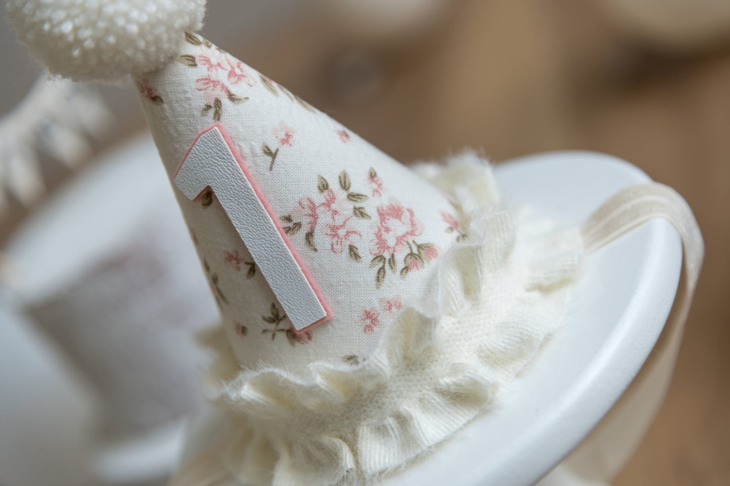 Vintage Rose - First birthday hat