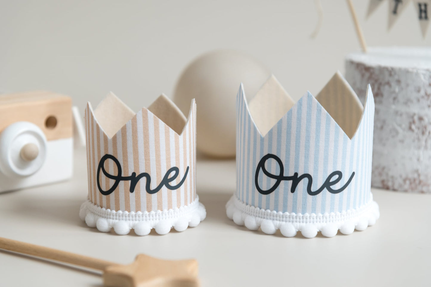 Striped Milstone crown - Birthday crown - Cake smash prop
