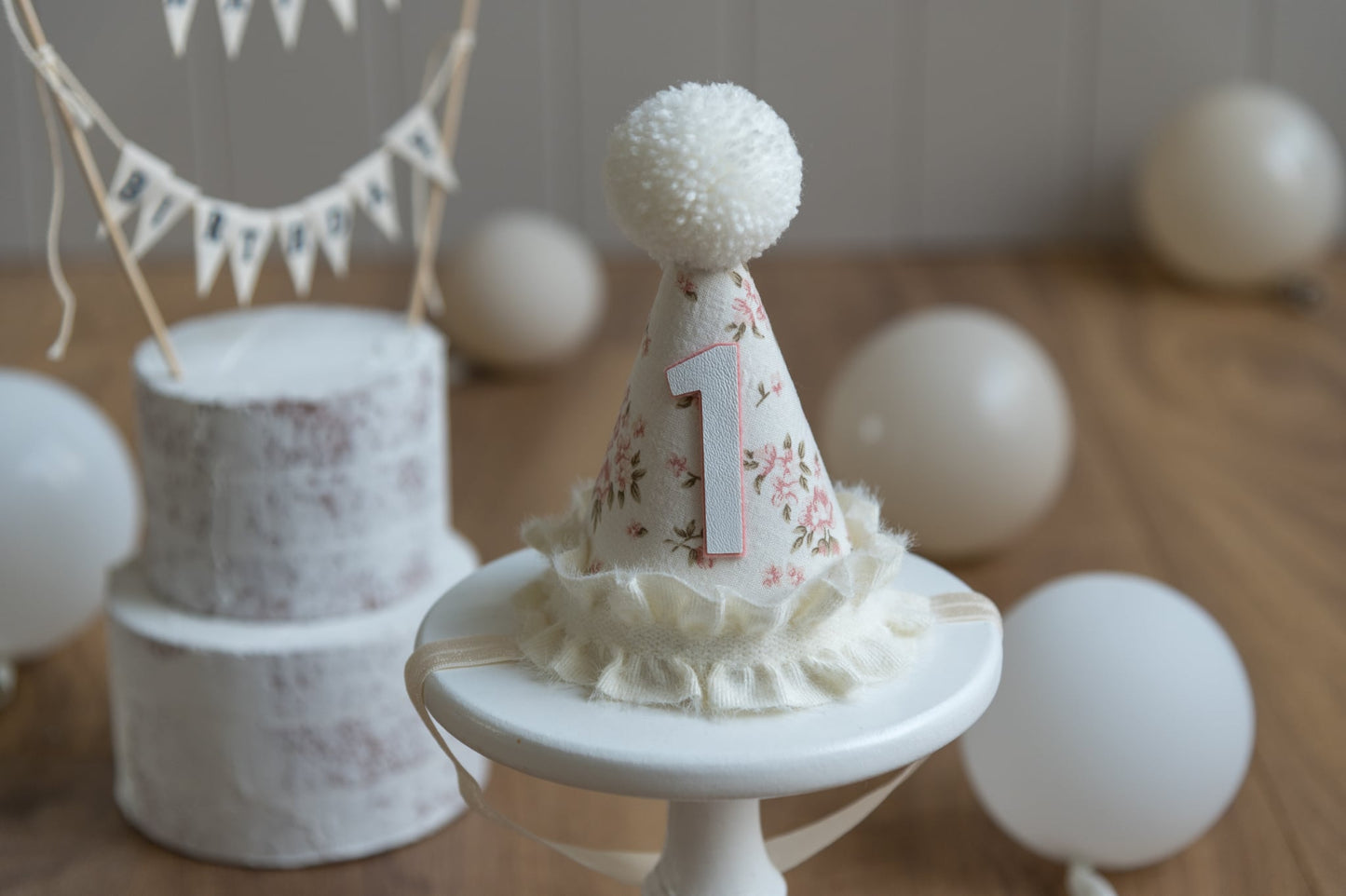 Vintage Rose - First birthday hat