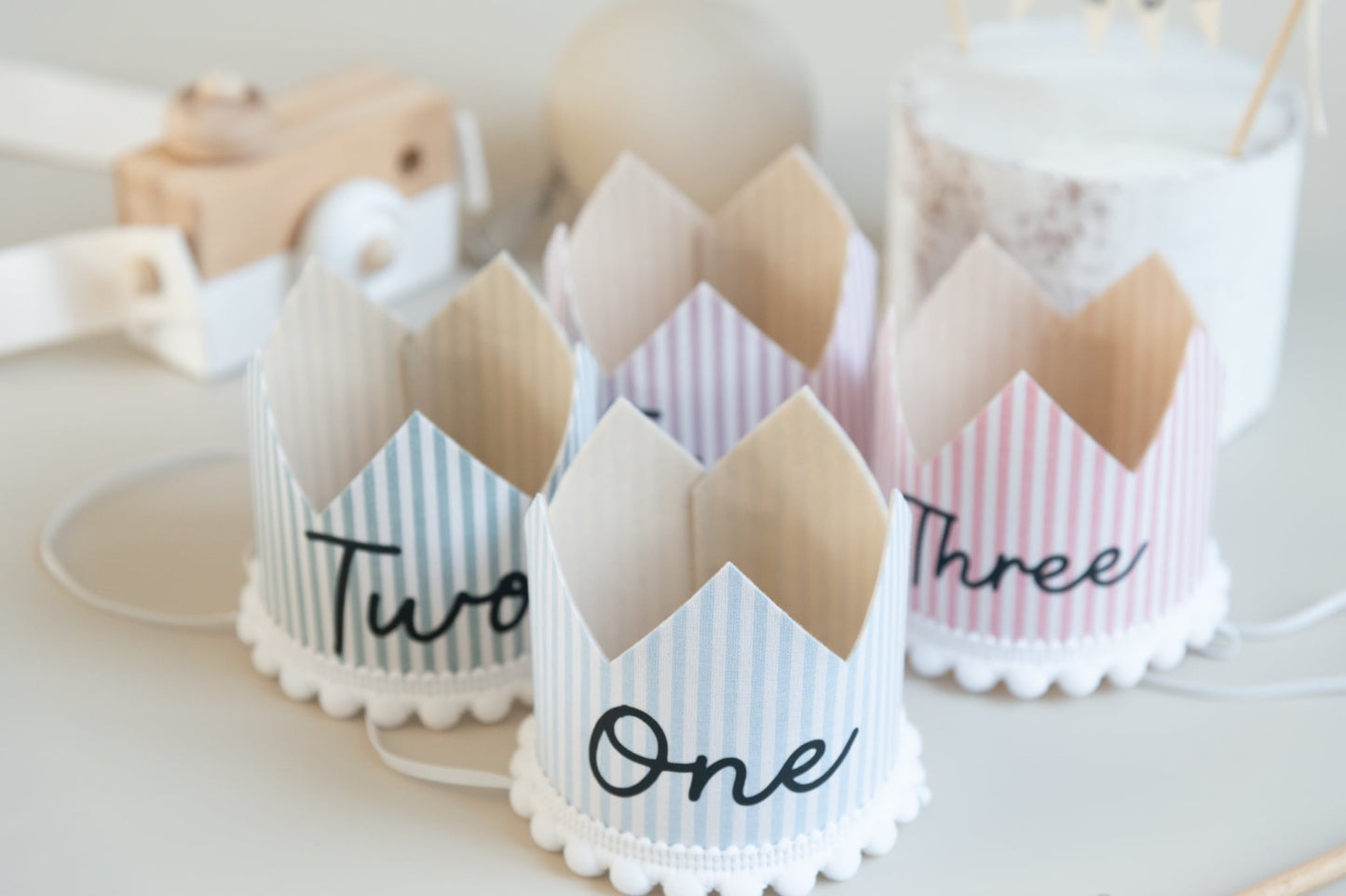 Striped Milstone crown - Birthday crown - Cake smash prop
