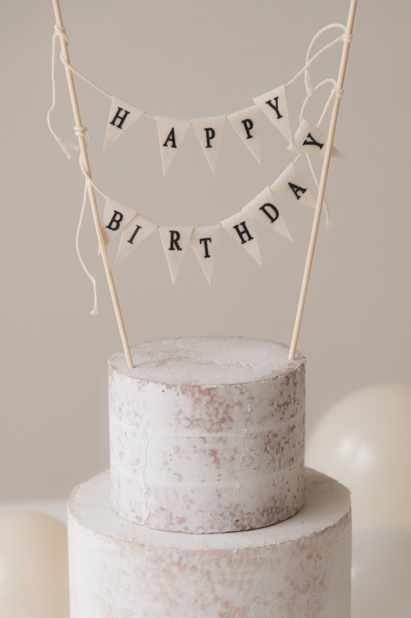 Cake topper - Happy birthday flags