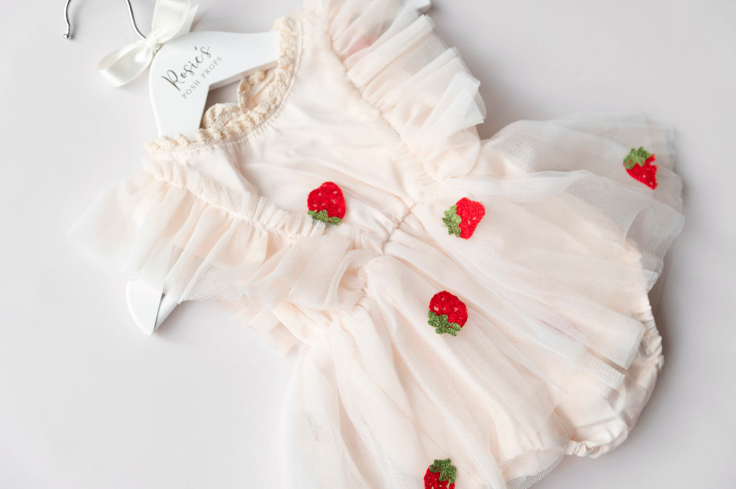 Strawberry cream romper + hat set