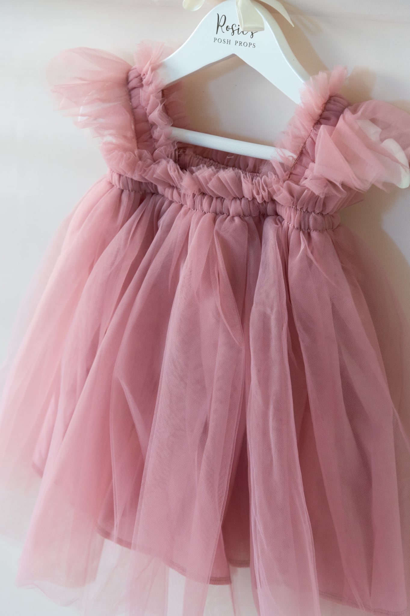 First birthday outfit - Dusky rose dress and hat set