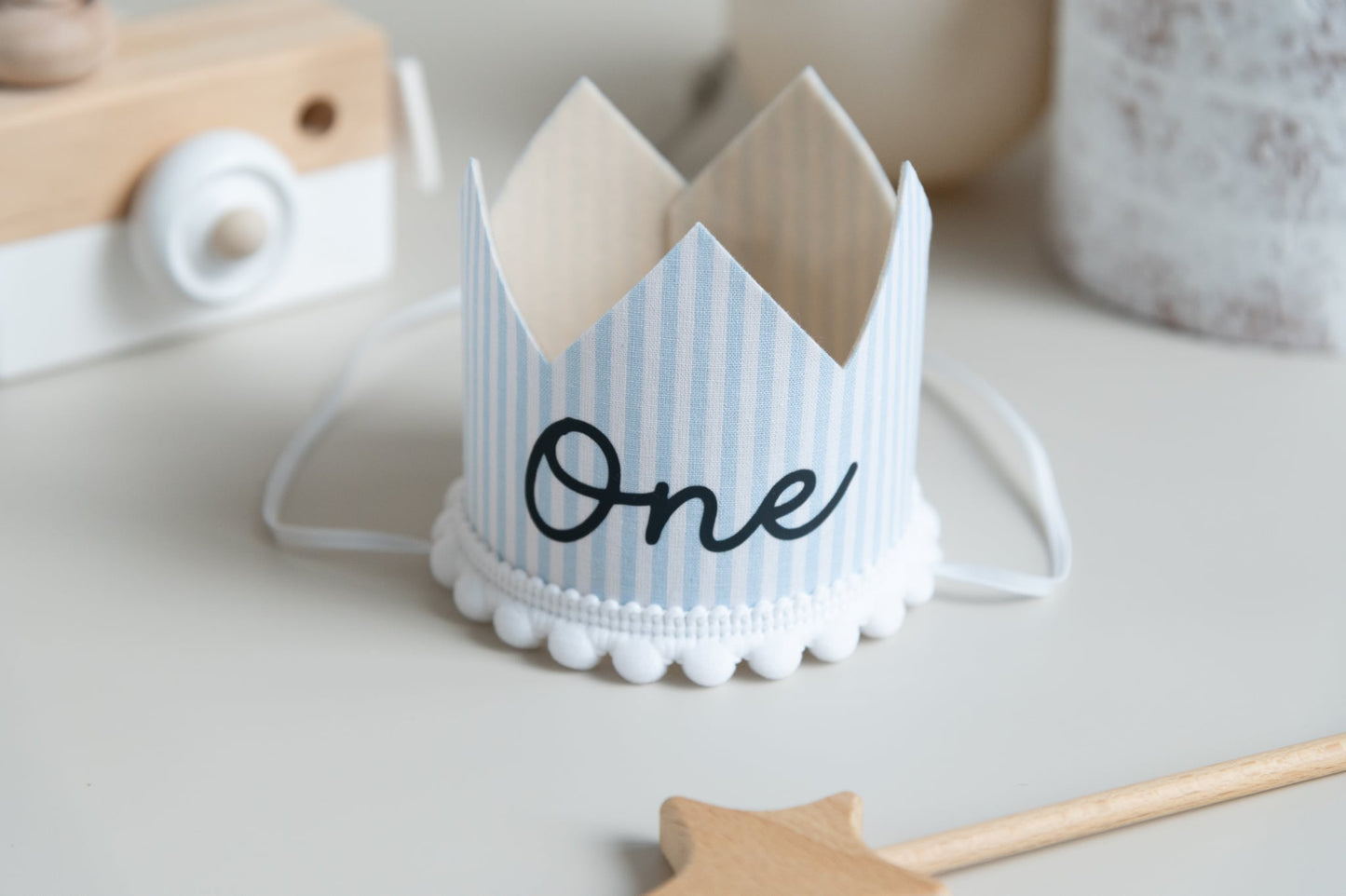 Striped Milstone crown - Birthday crown - Cake smash prop