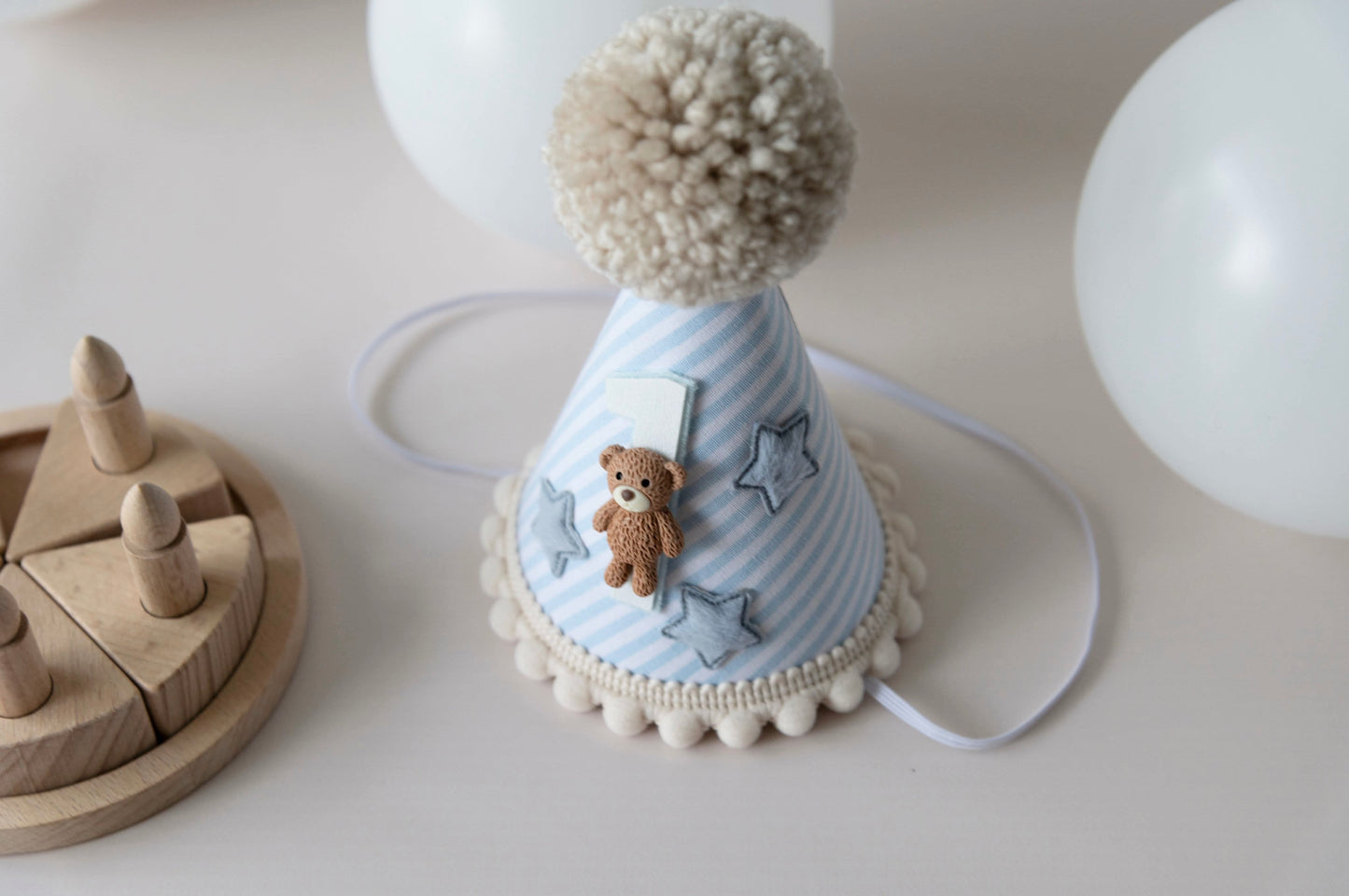 Teddy bear themed 1st birthday hat