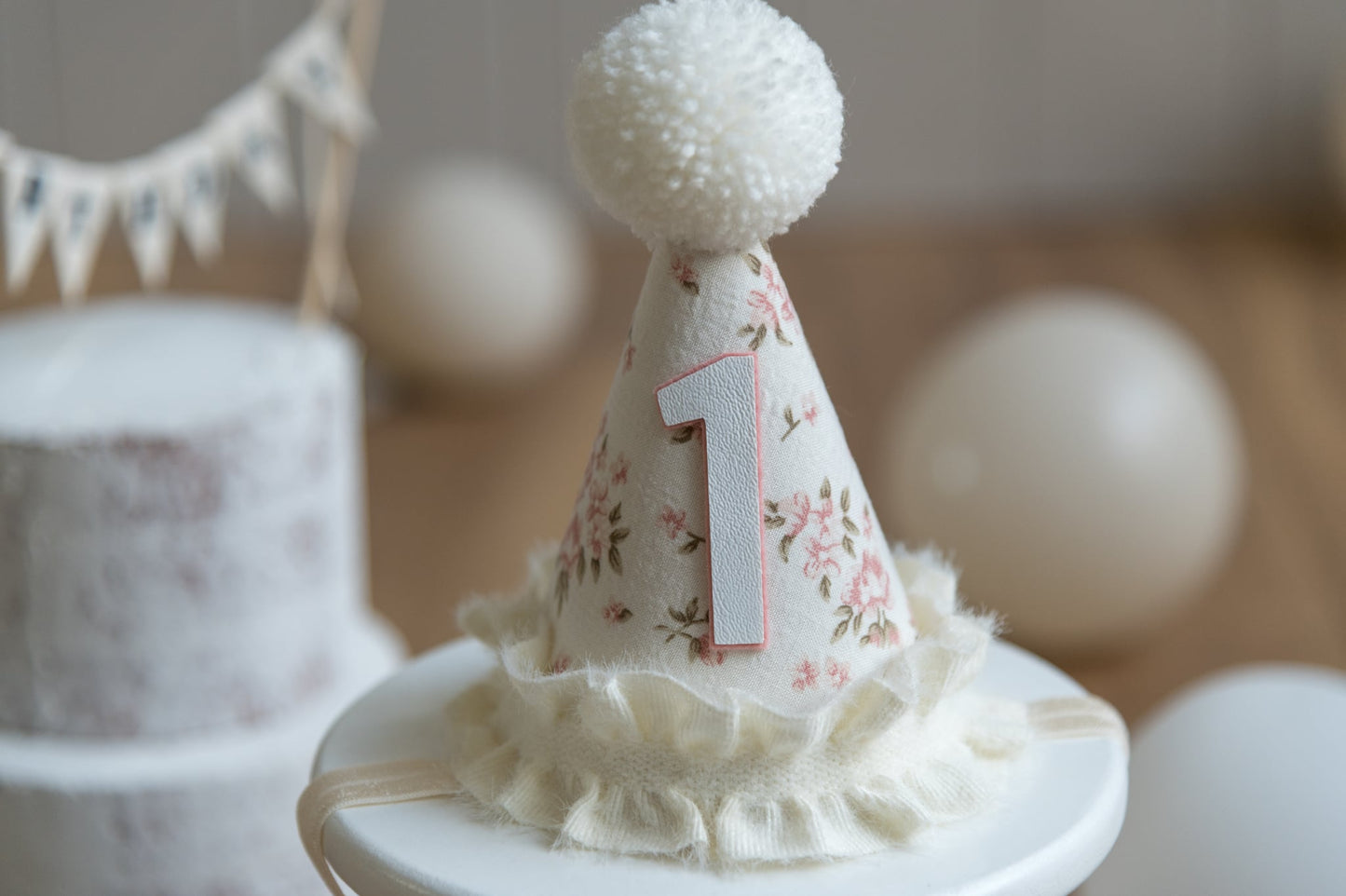 Vintage Rose - First birthday hat